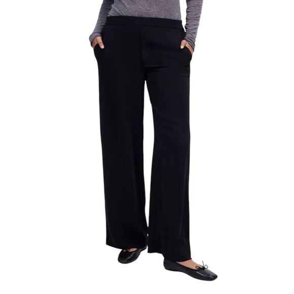 Madewell XXS Black Wide Leg Crepe Pull-On Pants NWT Work to Weekend - Picture 2 of 9